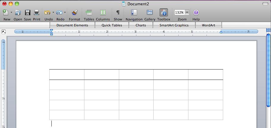 Mac Word 2008 Formatting Tables Page 4 of 9 Your table should now look something like this: STEP 4.