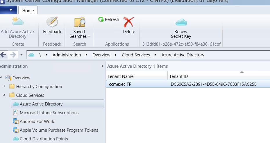 Azure Active Directory onboarding (1702TP) New feature for onboarding to