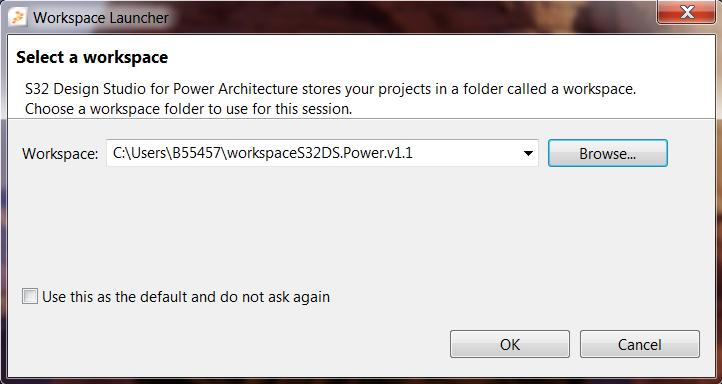 Create a new project 1 of 5 Start program: Click on S32 Design Studio for Power Architecture vx.