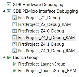 Select Debug_RAM by clicking Down Arrow next to hammer Follow the