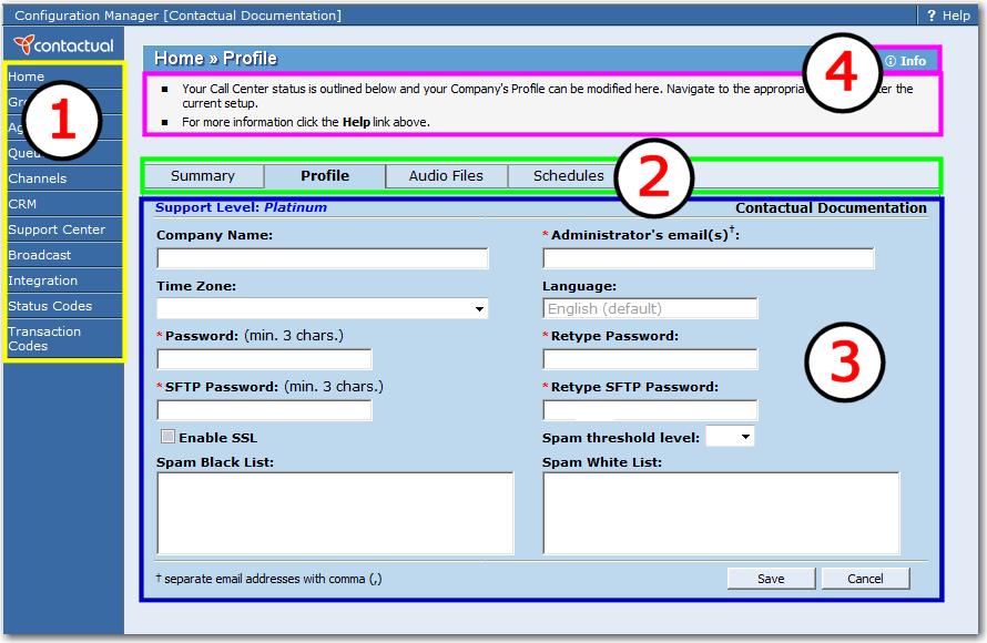 Figure 5 illustrates the Configuration Manager user interface functional areas.