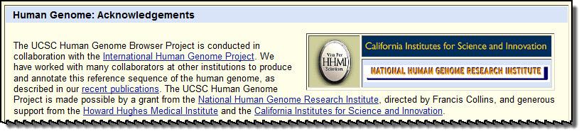 UCSC Genome Browser Credits Development team: http://genome.ucsc.edu/staff.