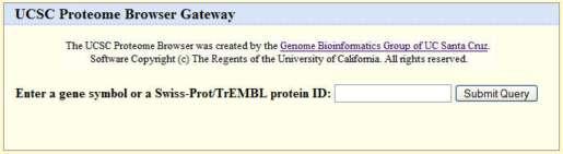 Proteome Browser Access from homepage or Known Gene