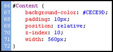 11. Set z-index to 10. 12. Set width to 560. 13. Click OK. 14.