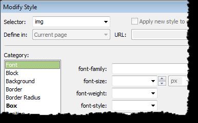 Editing a CSS Style You can edit your CSS style directly in code view or reopen the Styles menu and