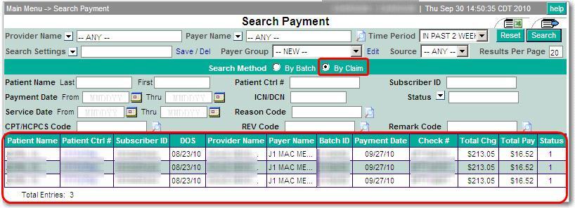 Payment Date (From, Thru) enter a From and Thru Payment Date range. To search a graphical month-level calendar from which to select a date, click the Calendar icon.