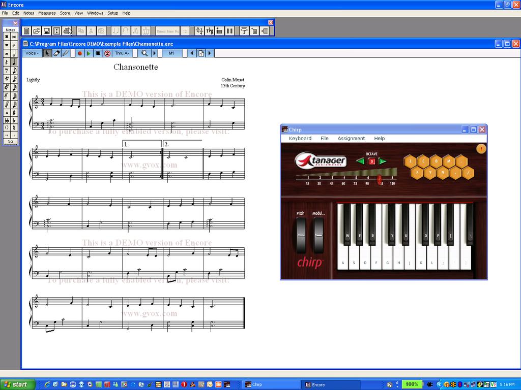 Using Chirp with Popular Music Software Samplers and Soft Synths GigaStudio If Chirp was installed properly it should appear in the list of possible MIDI inputs and outputs in GigaStudio.