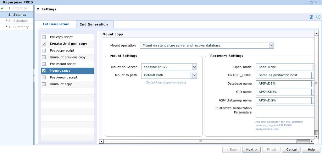 Chapter 5: Use Cases Figure 6. Use case 1: Create 2 nd gen copy 7. Select Mount copy and the Mount operation of Mount on standalone server and recover database, as shown in Figure 7.