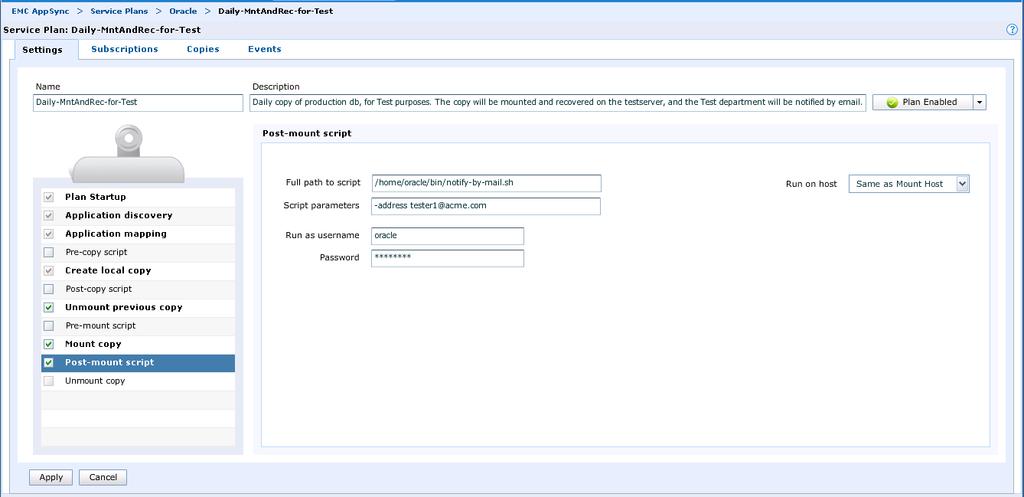 In this example, we used the script to implement the requirement to notify the end user that the daily use of the plan is