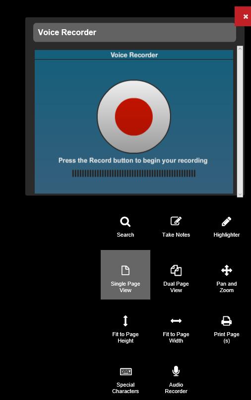 Audio Recorder The Audio Recorder allows the user to record audio notes while