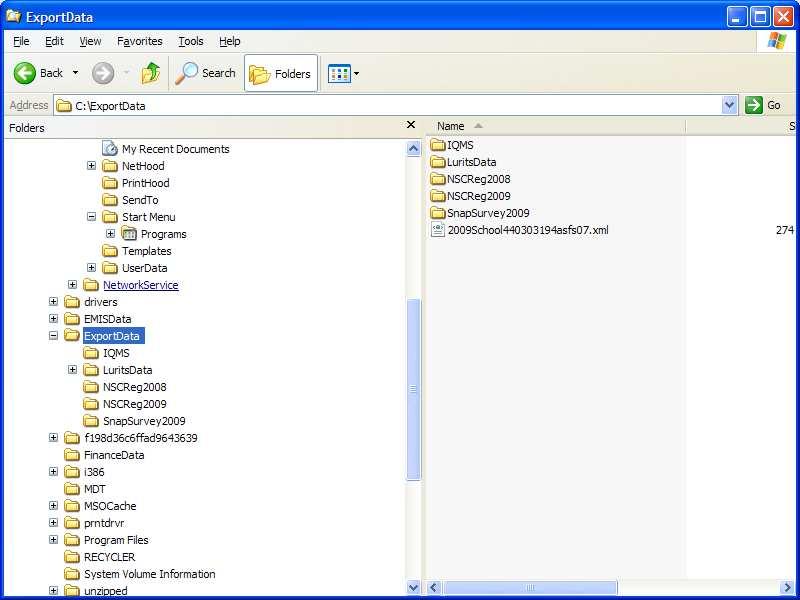 3. Click on ExportData NOT Program Files any more and then double click on the LuritsData