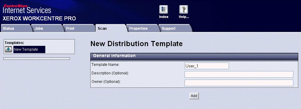 XST files indicate that the scan to the Default Template, described in the previous section,