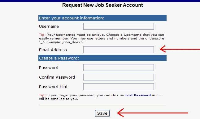 The Login Screen Each applicant MUST have his or her own personal login. NEVER use another person's login, account, or email address.