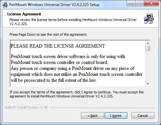 2. A License Agreement appears.