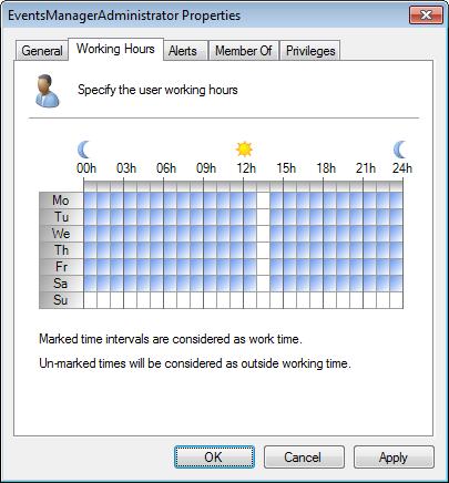 Screenshot 106 - Configuring the typical working hours of an alert recipient 6.