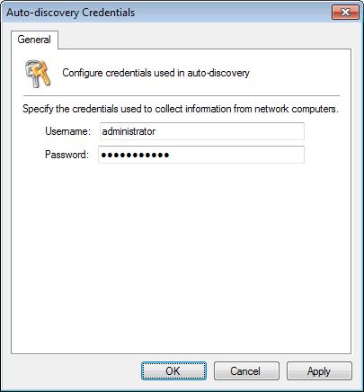Screenshot 116 - Auto-discovery credentials 2. Key in a valid username and password. Click OK. 10.