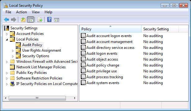 Screenshot 143 - Local security policy window 3. From the right panel, double click Audit object access. Screenshot 144 - Audit object access Properties 4.