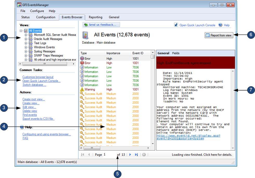 4 Event browsing 4.1 Introduction The Event Browser enables you to access and browse processed or unprocessed event logs currently stored in the database.
