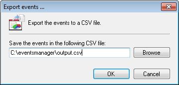 4.6 Export to CSV tool GFI EventsManager enables you to export event data to CSV files directly from Events Browser.