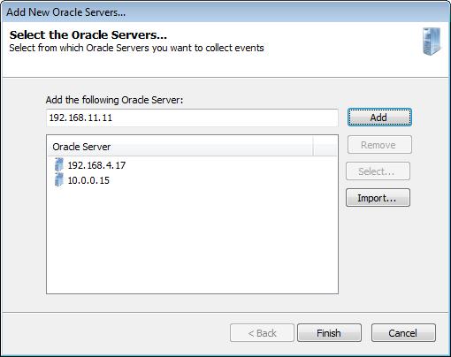 6.6.3 Adding a new Oracle Server event source To add a new Oracle Database to a database group: 1. Right-click the database group and select Add new Oracle Server.