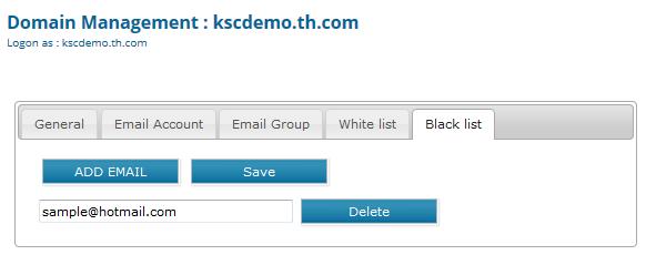 5 ADD OR DELETE BLACK LIST You can add, edit or delete the Black list, click Black list tab and the following details will be appeared.