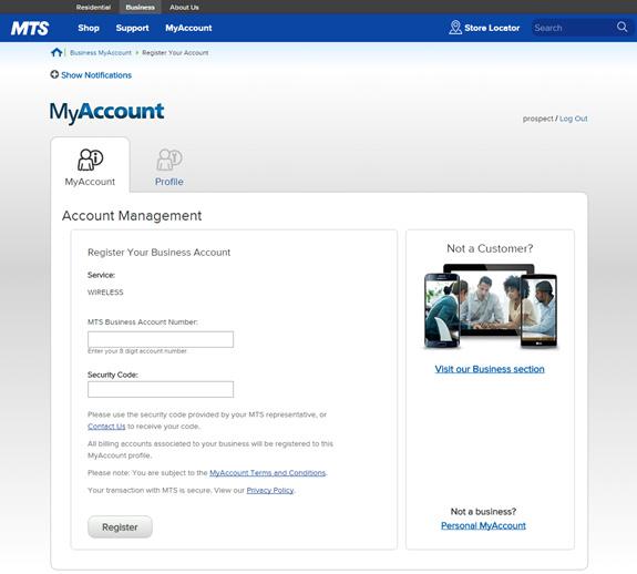 MyAccount for Business Getting Started How to register for