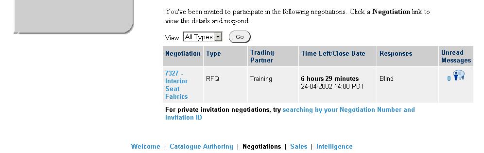 6.2 LOCATING RFQS FOR SUPPLIER PRE-QUALIFICATION EXERCISE SELECT OPTION FIND NEGOTIATIONS SO I CAN PARTICIPATE.
