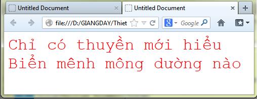 Ví dụ với thẻ <font> <body> <font color="red" face="courier New, Courier,