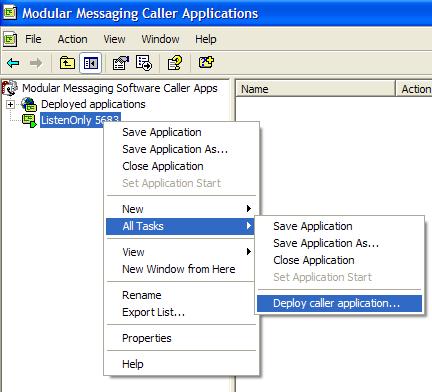 Deploying your Caller Application So far you have created and saved your Caller Application.