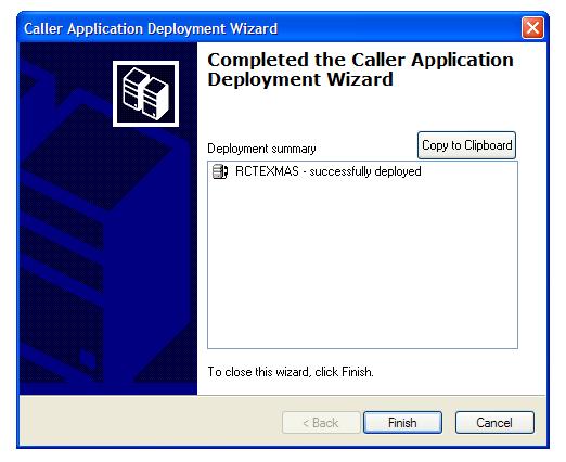 You will see the following screen if the application was deployed successfully.