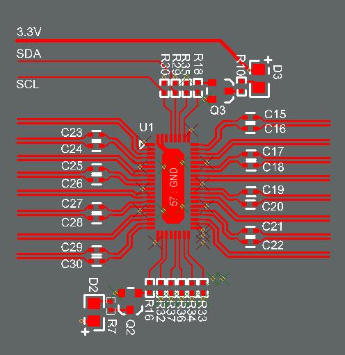Typical Application Circuit Figure10 shows typical application circuit of PI2EQX6874. +3V3 R1 R2 +1V2 EC1 + 22u_3528 C1 0.1u_0402 C2 0.1u_0402 C3 0.1u_0402 C4 0.1u_0402 SCL SDA +3V3 4.7K 4.