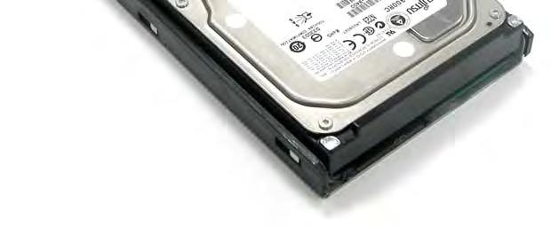 To secure the disk drive into the disk tray, tighten four screws on these holes of the disk tray.