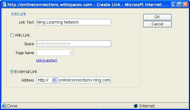 Hyperlinking To An External Link Check External Link and paste the URL of the