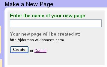Adding Pages To add a new page to your wiki, click on the New