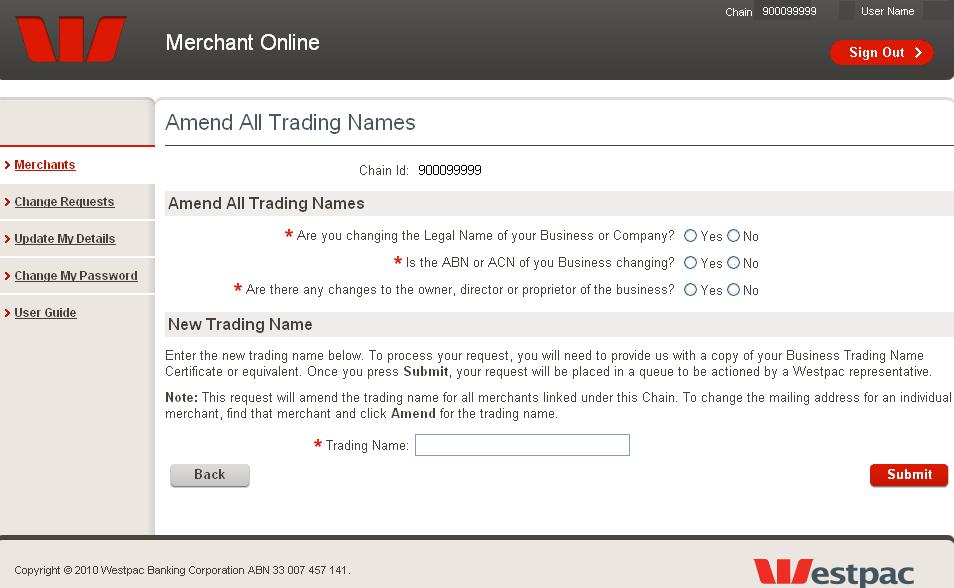(Note: To amend all trading names linked to a Headquarter number only, click on the headquarter number under Children and then Amend All Trading Names from the HQ details page). 2.
