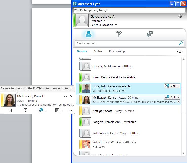 An Introduction to Microsoft Lync Microsoft Lync is a communication tool that allows users to collaborate in real-time via text chat, audio/video chat, and desktop sharing.