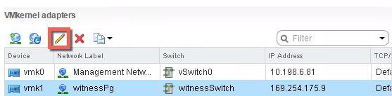 If vsan is not an enabled service, select the witnesspg portgroup, and then select the option to edit it.