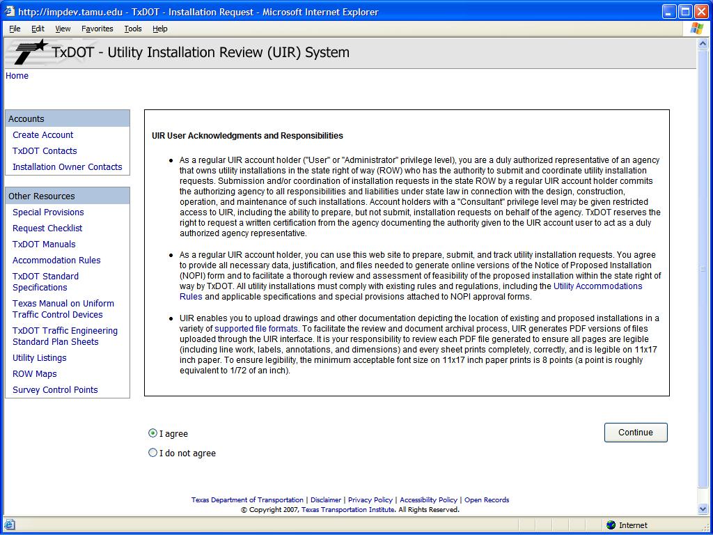 Operations Group 15 To register with UIR, some important user responsibilities listed on the UIR