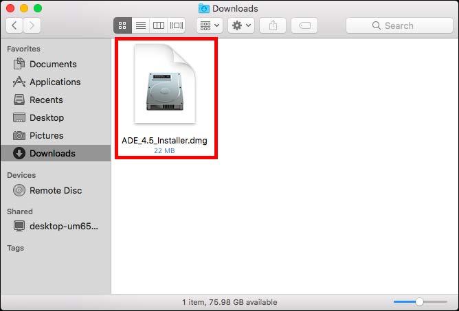 3. Double-click the ADE Installer file: 4.