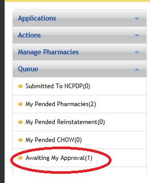 8.0 Approve Changes to Your NCPDP Provider ID Pharmacy Profile If you are a user with a Chain Approver or Chain Admin role (see 11.
