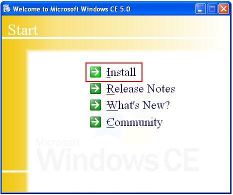 3. To Install Windows CE 5.
