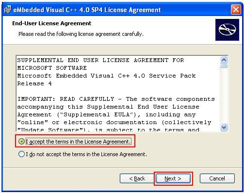 To Install embedded Visual C++ 4.