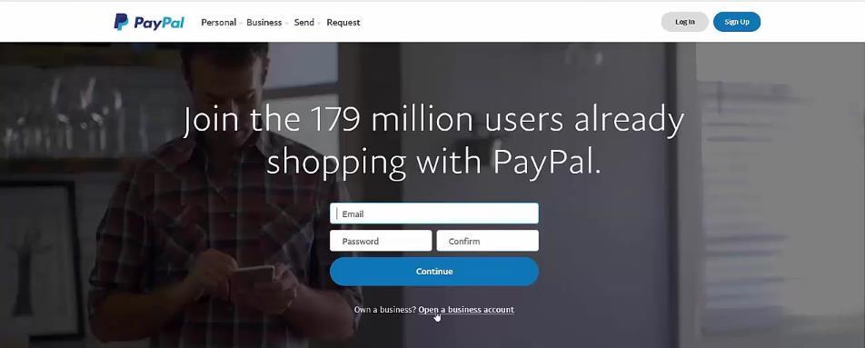 Step 2 Open a Business PayPal Account (US Member Benefits) I'm going to click here and I'm going to open a business account and the first