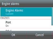 to select which engines alarms are on or off.