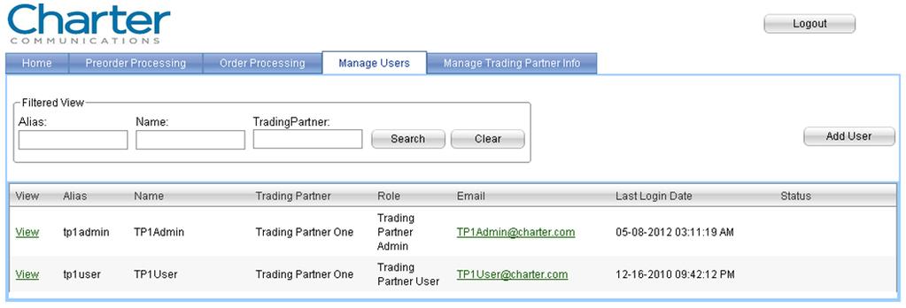 Resetting a User s Password via the Manage Users tab 1. Select the Manage Users tab. 2.