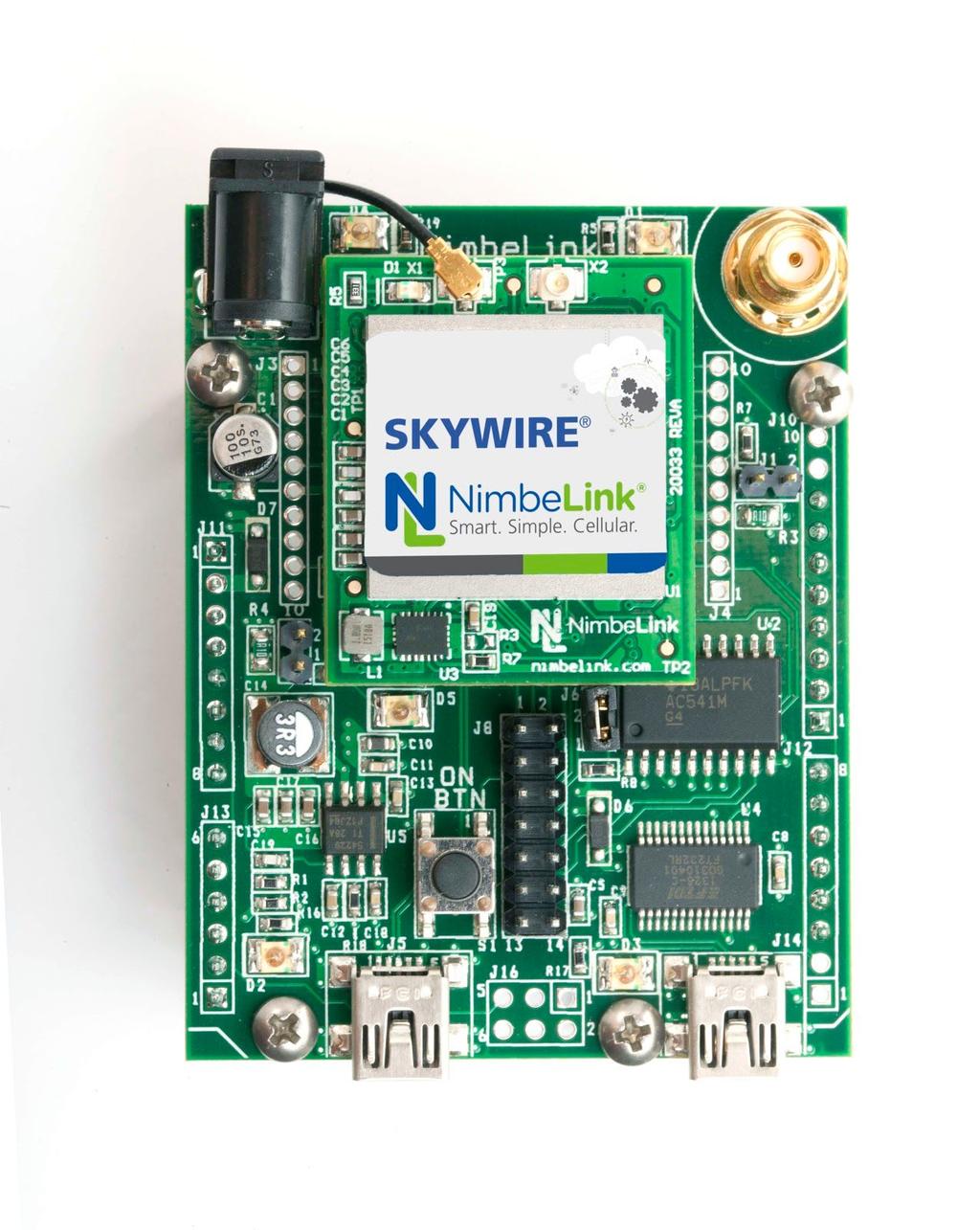 2.2 Skywire Placement To mount your Skywire Cellular modem follow these steps: 1. Gather the following: a. Skywire Development Kit board b. Skywire Cellular Modem c. U.
