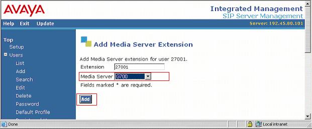 From the next screen, enter the numeric telephone extension you want to create in the database. This should match the phone number entry on the off-pbx-telephone station-mapping form in Section 3.7.