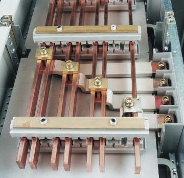 Main busbar system Main busbar system The main busbars are located in a separate compartment at the top of the switchboard.