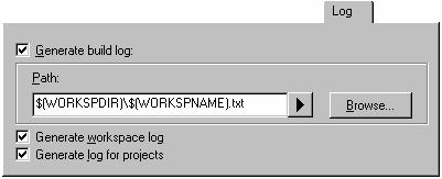 6. Customizing the Environment When the Generate workspace log check box is clicked any workspace changes will be logged to a file with the same name as the workspace with a.log extension.