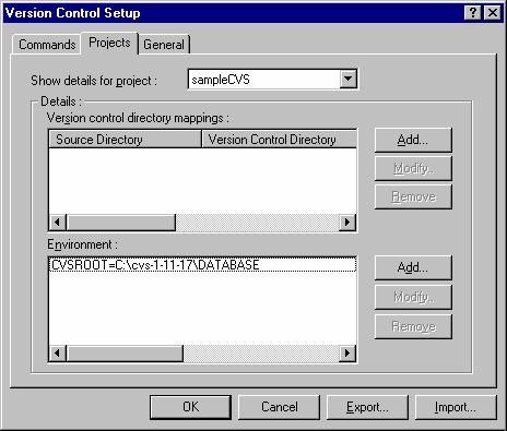 8. Custom Version Control System 5. Click the OK button. Setting up commands 1. Select the Commands tab. 2.